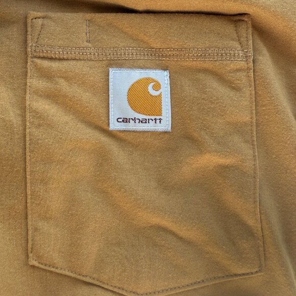 Carhartt Mens Relaxed Fit Force Pocket T-Shirt Gold Large Polyester Blend - Picture 5 of 6